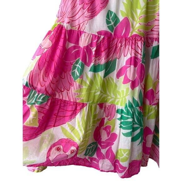 Lilly Pulitzer Skirt Holy Grail PInk Parrot print white tag vintage Size 2 - Picture 3 of 7